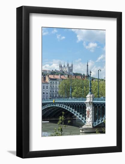 View of Notre Dame de Fourviere, University Bridge, Lyon, France-Jim Engelbrecht-Framed Photographic Print