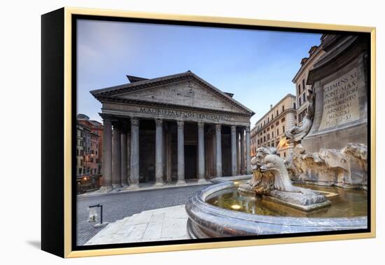 View of Old Pantheon a Circular Building with a Portico of Granite Corinthian Columns and Fountains-Roberto Moiola-Framed Premier Image Canvas