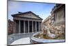 View of Old Pantheon a Circular Building with a Portico of Granite Corinthian Columns and Fountains-Roberto Moiola-Mounted Photographic Print