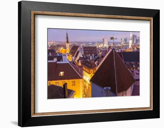 View of Old Town at Dusk, from Toompea, Tallinn, Estonia-Peter Adams-Framed Photographic Print