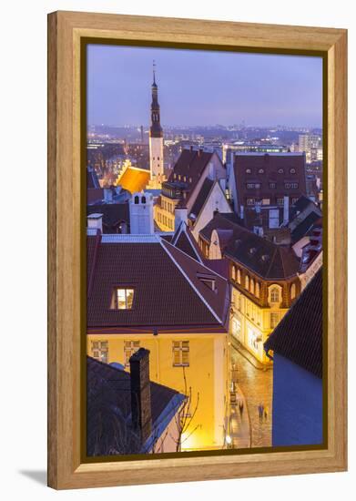 View of Old Town at Dusk, from Toompea, Tallinn, Estonia-Peter Adams-Framed Premier Image Canvas