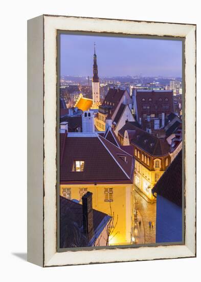 View of Old Town at Dusk, from Toompea, Tallinn, Estonia-Peter Adams-Framed Premier Image Canvas