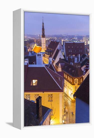 View of Old Town at Dusk, from Toompea, Tallinn, Estonia-Peter Adams-Framed Premier Image Canvas