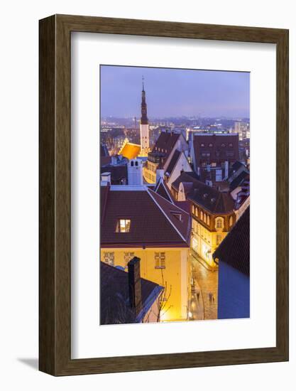 View of Old Town at Dusk, from Toompea, Tallinn, Estonia-Peter Adams-Framed Photographic Print