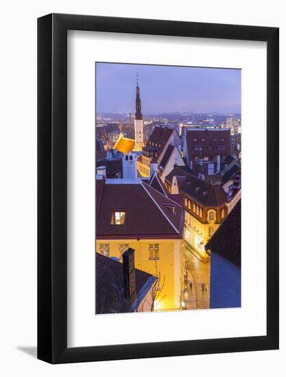 View of Old Town at Dusk, from Toompea, Tallinn, Estonia-Peter Adams-Framed Photographic Print