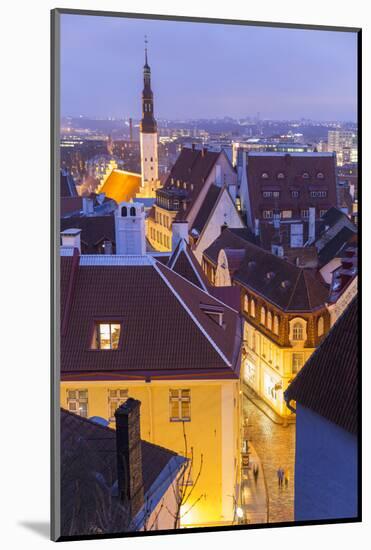 View of Old Town at Dusk, from Toompea, Tallinn, Estonia-Peter Adams-Mounted Photographic Print