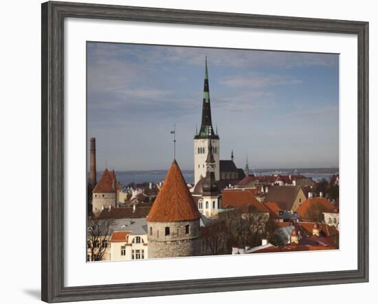 View of Old Town From Toompea, Late Afternoon, Tallinn, Estonia-Walter Bibikow-Framed Photographic Print