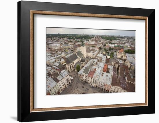 View of old town from top of City Hall Tower, UNESCO World Heritage Site, Lviv, Ukraine, Europe-Jeremy Bright-Framed Photographic Print