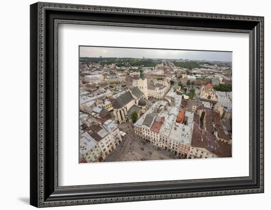 View of old town from top of City Hall Tower, UNESCO World Heritage Site, Lviv, Ukraine, Europe-Jeremy Bright-Framed Photographic Print