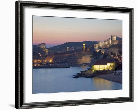 View of Old Town in the Early Evening, UNESCO World Heritage Site, Dubrovnik, Croatia, Europe-Martin Child-Framed Photographic Print