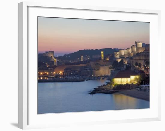 View of Old Town in the Early Evening, UNESCO World Heritage Site, Dubrovnik, Croatia, Europe-Martin Child-Framed Photographic Print