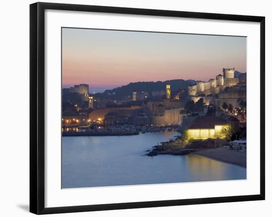 View of Old Town in the Early Evening, UNESCO World Heritage Site, Dubrovnik, Croatia, Europe-Martin Child-Framed Photographic Print