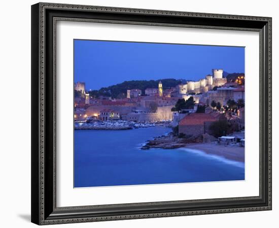 View of Old Town in the Early Morning, UNESCO World Heritage Site, Dubrovnik, Croatia, Europe-Martin Child-Framed Photographic Print