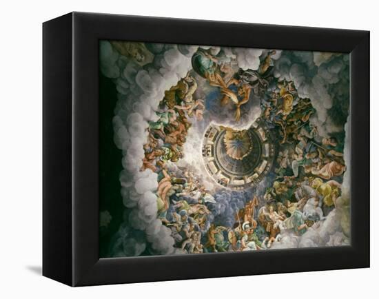 View of Olympus, Home of the Gods, Fresco in the Room of the Giants-Giulio Romano-Framed Premier Image Canvas
