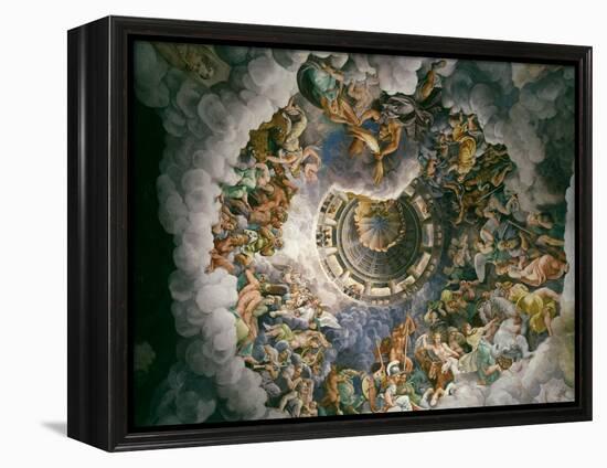 View of Olympus, Home of the Gods, Fresco in the Room of the Giants-Giulio Romano-Framed Premier Image Canvas