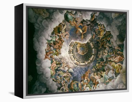 View of Olympus, Home of the Gods, Fresco in the Room of the Giants-Giulio Romano-Framed Premier Image Canvas