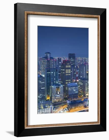 View of Osaka at Dusk, Kansai, Japan-Ian Trower-Framed Photographic Print