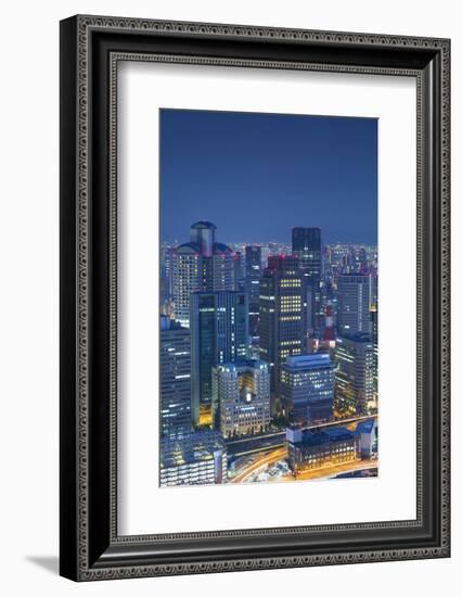 View of Osaka at Dusk, Kansai, Japan-Ian Trower-Framed Photographic Print