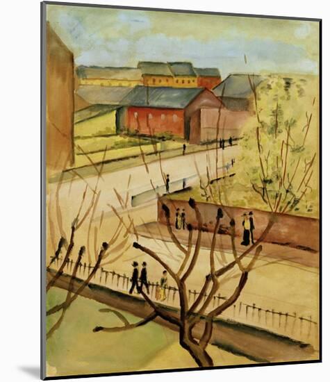 View of our street in spring, 1912-Auguste Macke-Mounted Giclee Print