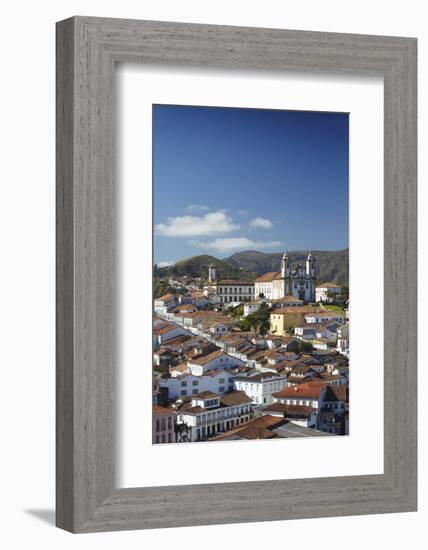 View of Ouro Preto, UNESCO World Heritage Site, Minas Gerais, Brazil, South America-Ian Trower-Framed Photographic Print