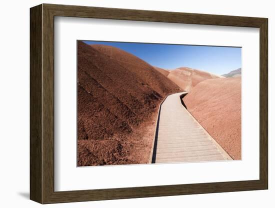 View of painted hills, John Day Fossil beds National Monument, Wheeler County, Oregon, USA-Panoramic Images-Framed Photographic Print