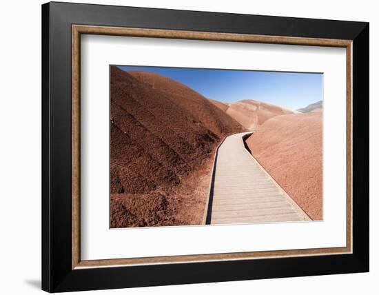 View of painted hills, John Day Fossil beds National Monument, Wheeler County, Oregon, USA-Panoramic Images-Framed Photographic Print