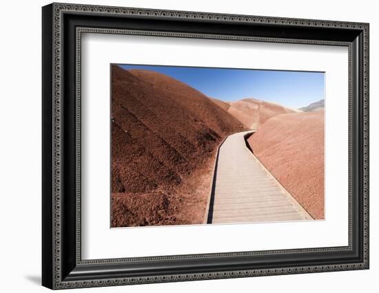 View of painted hills, John Day Fossil beds National Monument, Wheeler County, Oregon, USA-Panoramic Images-Framed Photographic Print