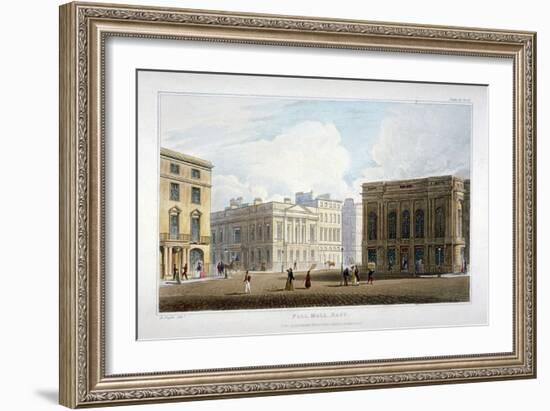 View of Pall Mall East, Westminster, London, 1827-Augustus Charles Pugin-Framed Giclee Print