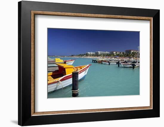 View of Palm Beach from the Fishing Pier Aruba-George Oze-Framed Photographic Print