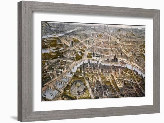 View of Paris from Bois de Boulogne, During the Universal Exhibition in 1867-Hilaire Guesnu-Framed Giclee Print