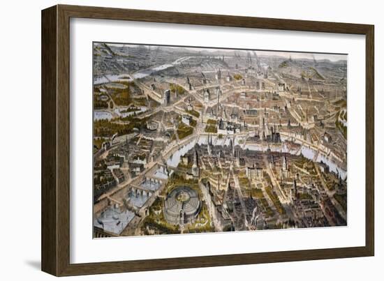 View of Paris from Bois de Boulogne, During the Universal Exhibition in 1867-Hilaire Guesnu-Framed Giclee Print