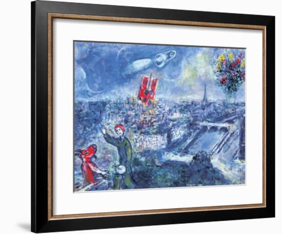 View of Paris-Marc Chagall-Framed Art Print