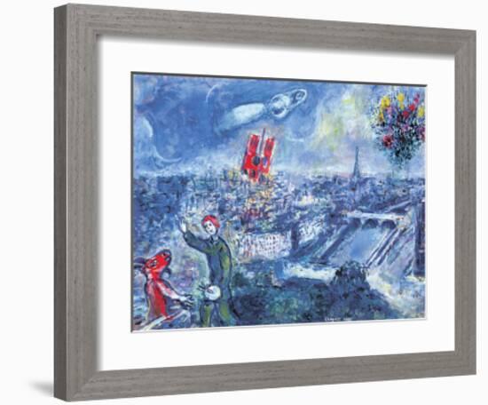 View of Paris-Marc Chagall-Framed Art Print