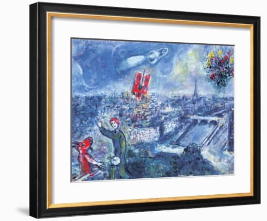 View of Paris-Marc Chagall-Framed Art Print