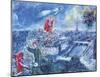 View of Paris-Marc Chagall-Mounted Art Print