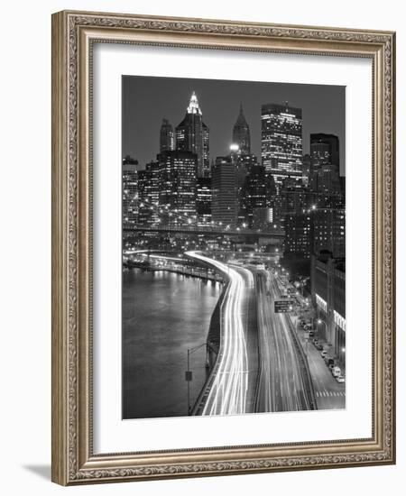 View of Parkway, East River with Lower Manhattan Skyline in Distance, Brooklyn, New York, Usa-Paul Souders-Framed Photographic Print