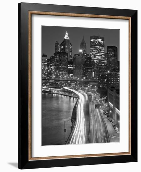 View of Parkway, East River with Lower Manhattan Skyline in Distance, Brooklyn, New York, Usa-Paul Souders-Framed Photographic Print
