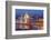 View of Parliament Buildings along Danube River at dusk, Budapest, Capital of Hungary-Tom Haseltine-Framed Photographic Print
