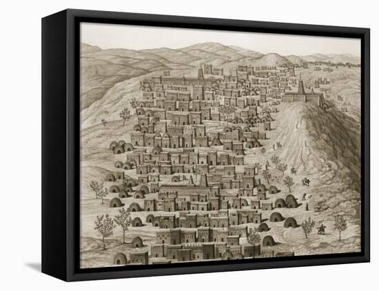 View of Part of the Town of Timbuktu from a Hill, Illustration from 'Journal D'un Voyage a Tombouct-Rene Caillie-Framed Premier Image Canvas