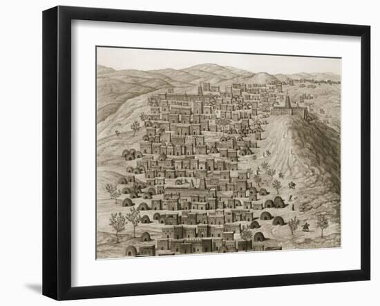 View of Part of the Town of Timbuktu from a Hill, Illustration from 'Journal D'un Voyage a Tombouct-Rene Caillie-Framed Giclee Print