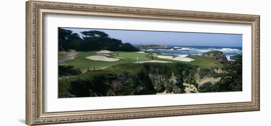 View of People Playing Golf at a Golf Course, Cypress Point Club, Pebble Beach, California, USA-null-Framed Photographic Print