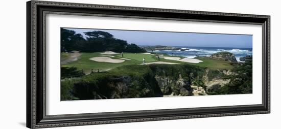 View of People Playing Golf at a Golf Course, Cypress Point Club, Pebble Beach, California, USA-null-Framed Photographic Print