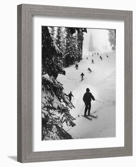 View of People Skiing at Steven's Pass-Ralph Crane-Framed Photographic Print