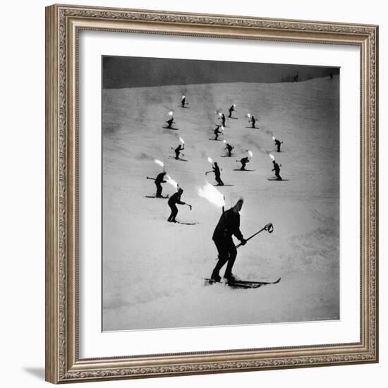 View of People Skiing at Steven's Pass-Ralph Crane-Framed Photographic Print