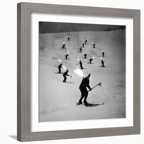 View of People Skiing at Steven's Pass-Ralph Crane-Framed Photographic Print