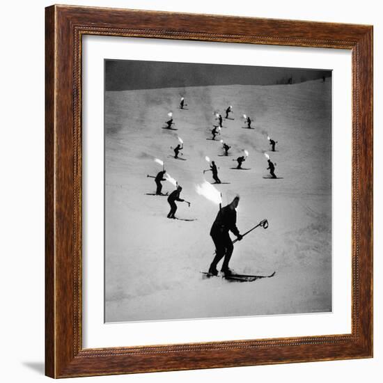 View of People Skiing at Steven's Pass-Ralph Crane-Framed Photographic Print