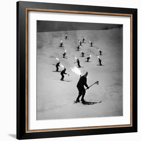 View of People Skiing at Steven's Pass-Ralph Crane-Framed Photographic Print