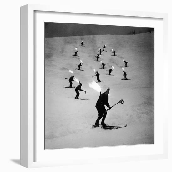 View of People Skiing at Steven's Pass-Ralph Crane-Framed Photographic Print