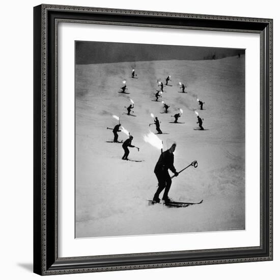 View of People Skiing at Steven's Pass-Ralph Crane-Framed Photographic Print