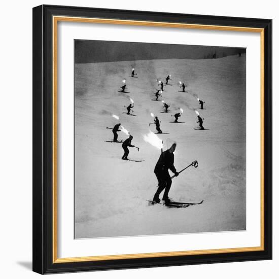 View of People Skiing at Steven's Pass-Ralph Crane-Framed Photographic Print